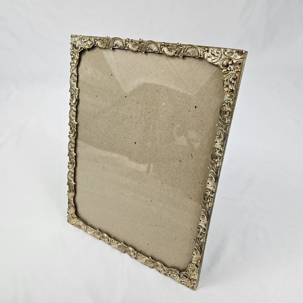 Vintage Brass Filigree Picture Frame 8